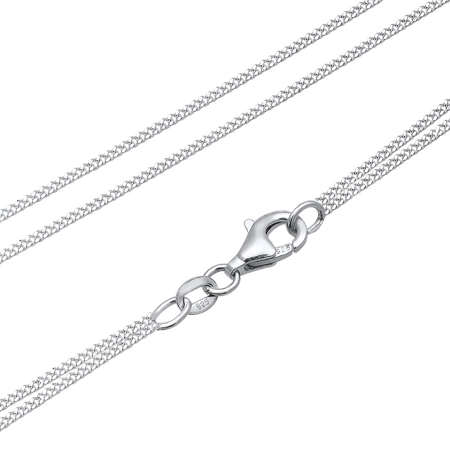 Silber - Elli | Layer-Halskette Plättchen | Mit Kristallen von Swarovski® (Weiß) | 925er Sterling Silber