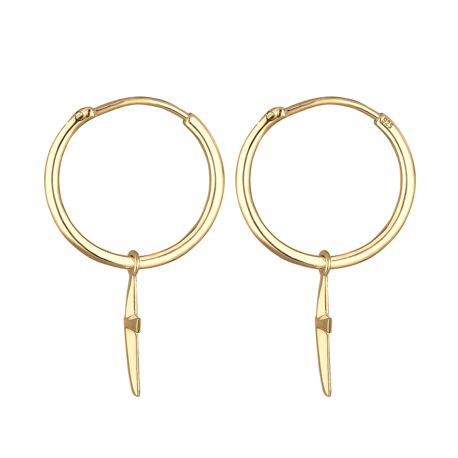 Gold - Elli | Creole Kreuz | 925 Sterling Silber vergoldet