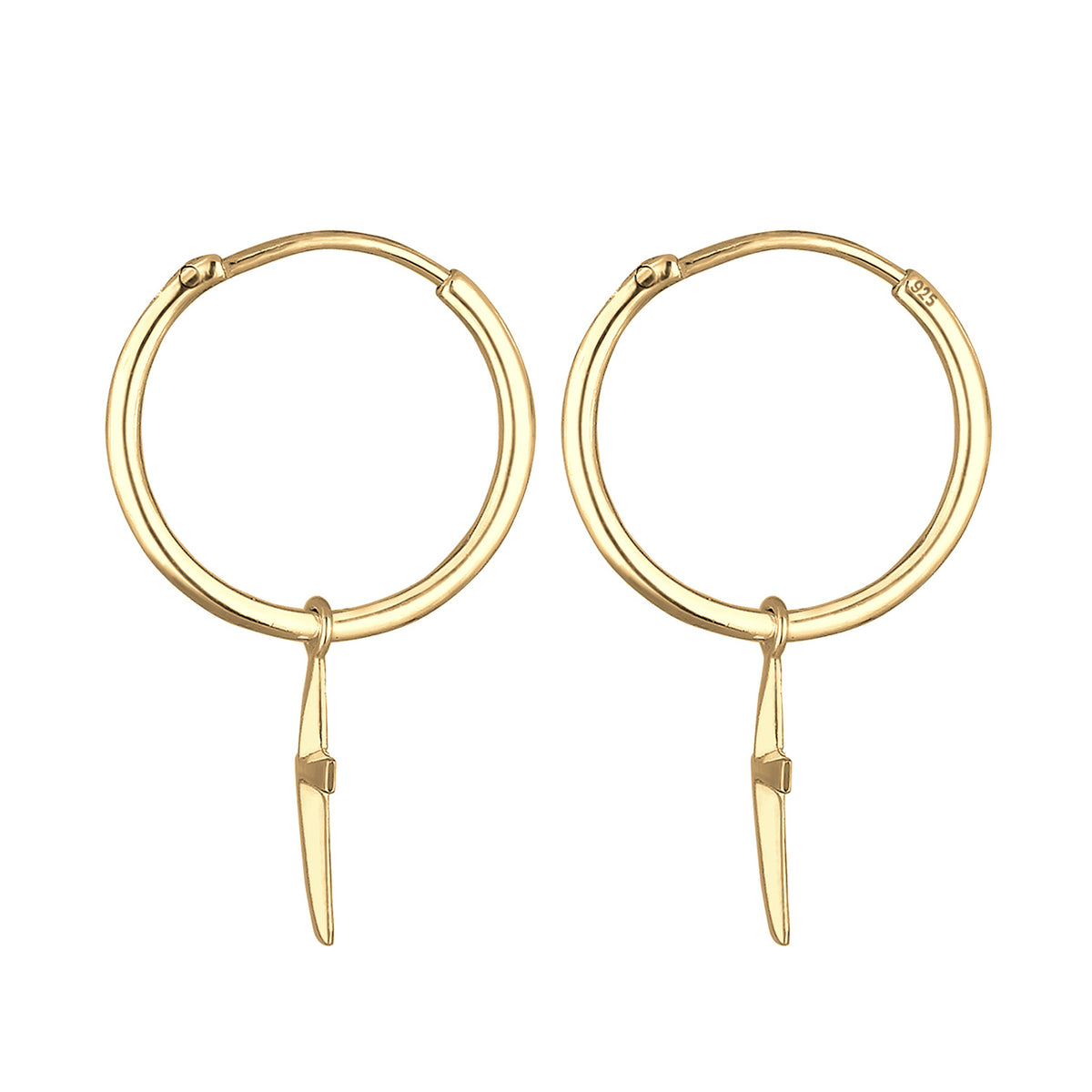 Gold - Elli | Creole Kreuz | 925 Sterling Silber vergoldet