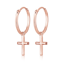 Roségold - Elli | Creole Kreuz | 925 Sterling Silber Rosegold