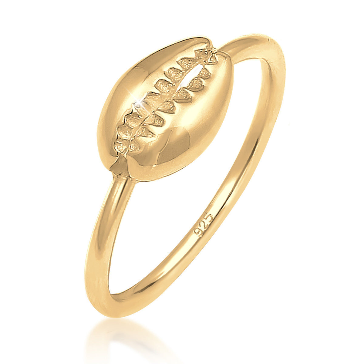 Gold - Elli | Ring Muschel | 925 Sterling Silber vergoldet