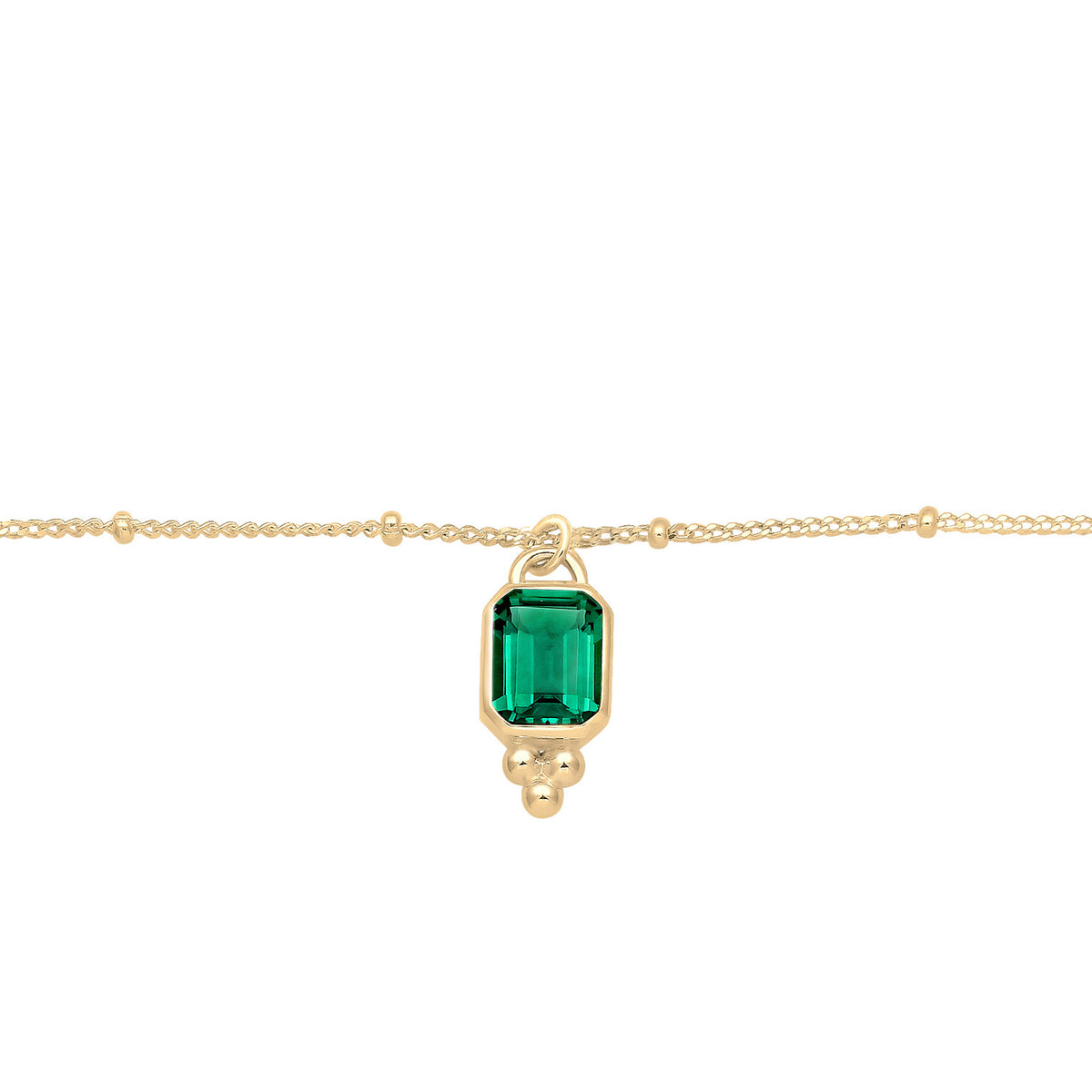 Gold - Elli PREMIUM | Kugel-Halskette | Quarz (Grün) | 925 Sterling Silber vergoldet