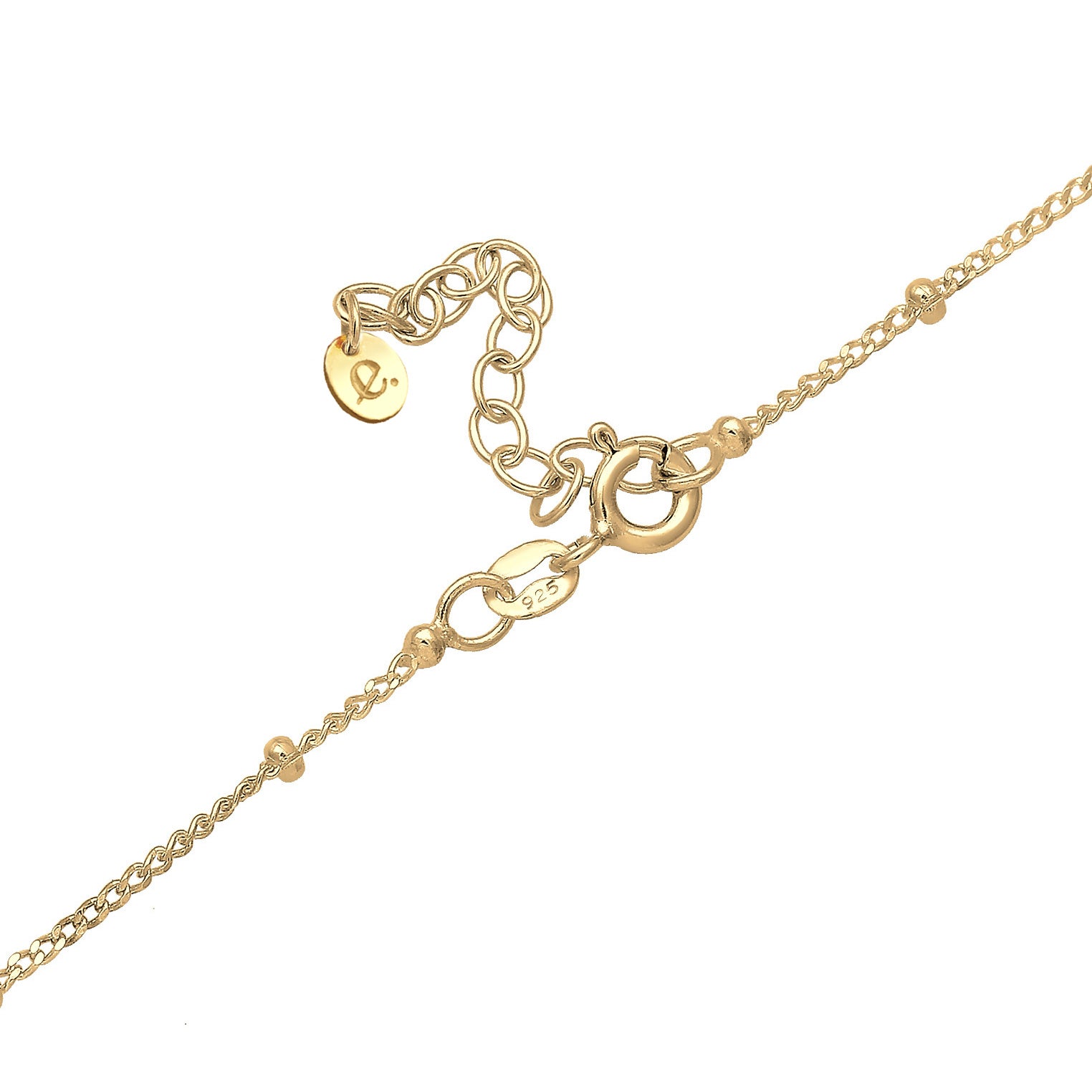 Gold - Elli PREMIUM | Kugel-Halskette | Quarz ( Grün ) | 925 Sterling Silber vergoldet