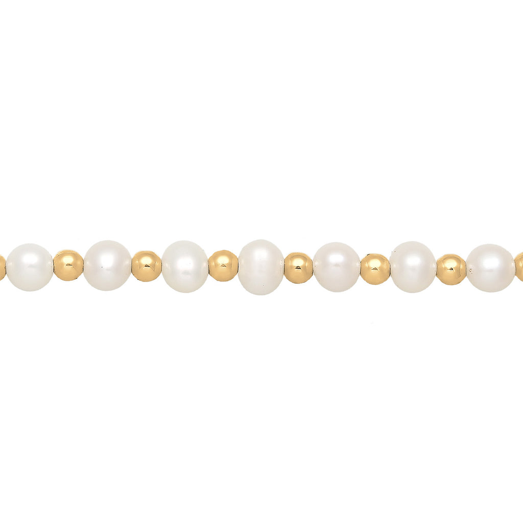 Gold - Elli PREMIUM | Glieder-Choker | Süßwasserzuchtperle | 925 Sterling Silber vergoldet