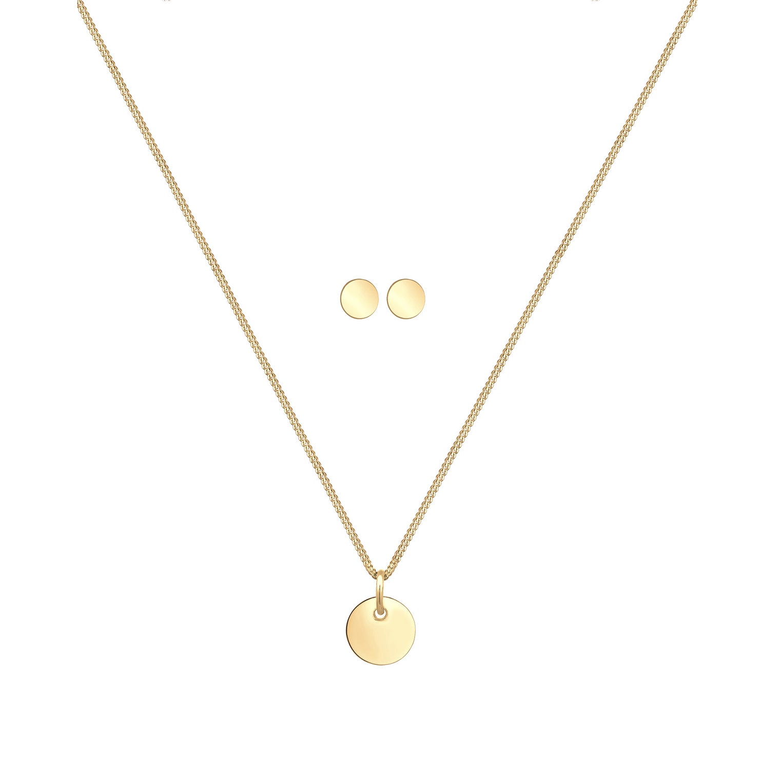 Gold - Elli | Schmuckset  Geo | 925 Sterling Silber vergoldet