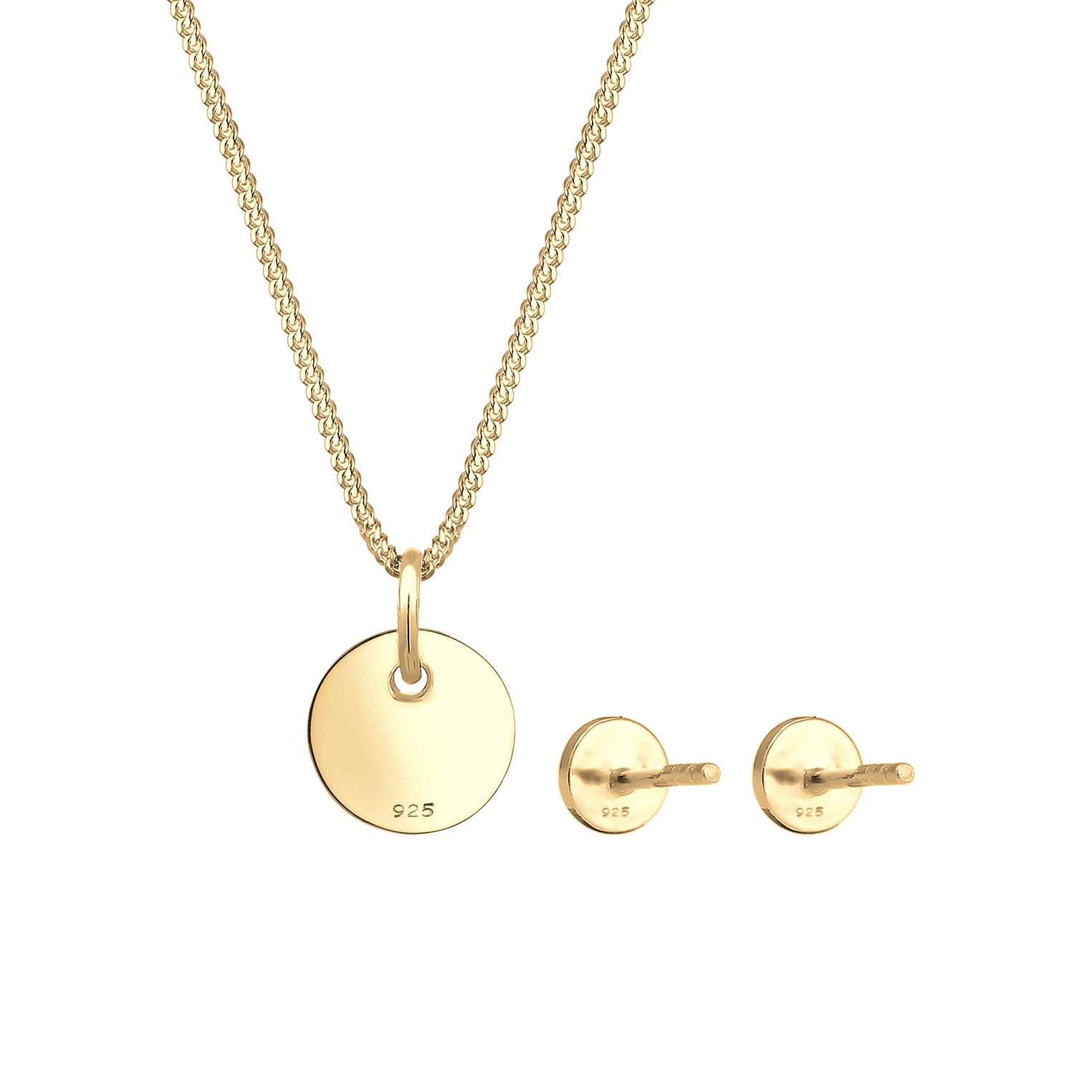 Gold - Elli | Schmuckset  Geo | 925 Sterling Silber vergoldet