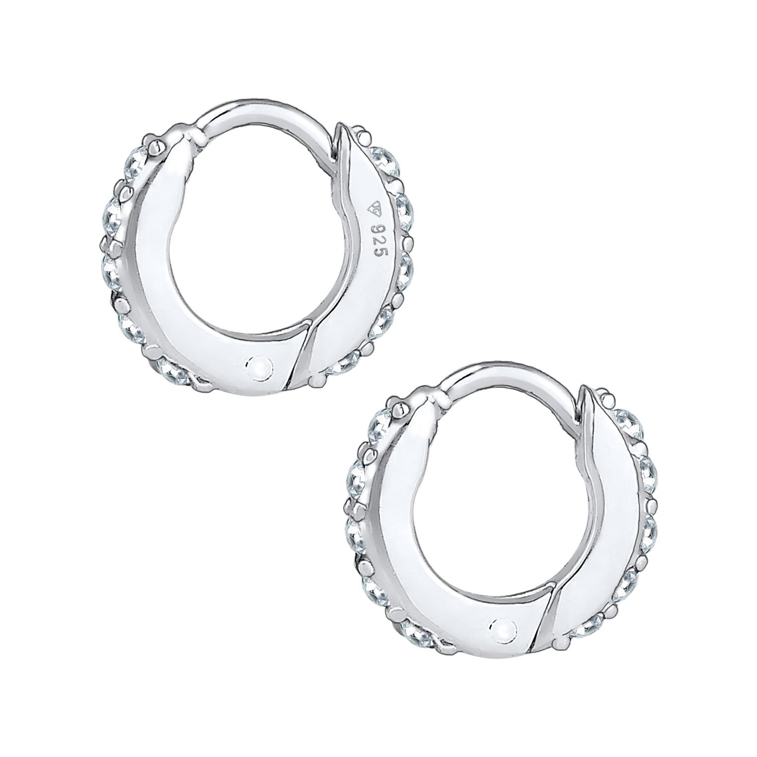 Silber - Elli | Creole | Kristall ( Weiß ) | 925er Sterling Silber