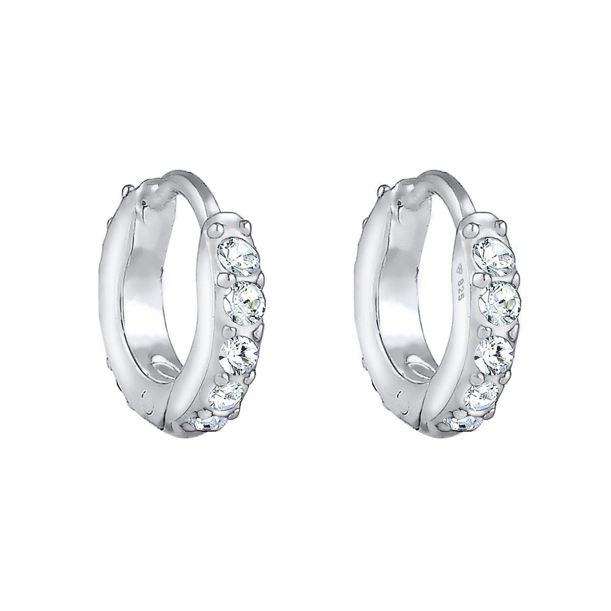 Silber - Elli | Creole | Kristall ( Weiß ) | 925er Sterling Silber