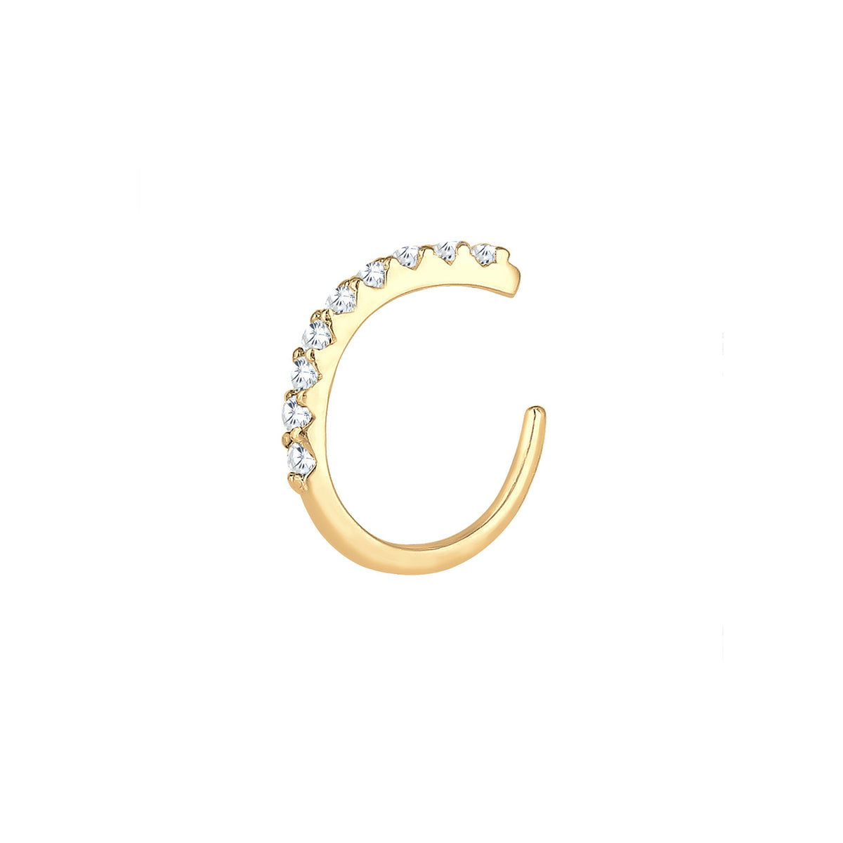 Gold - Elli | Single Earcuff | Zirkonia | 925 Sterling Silber vergoldet