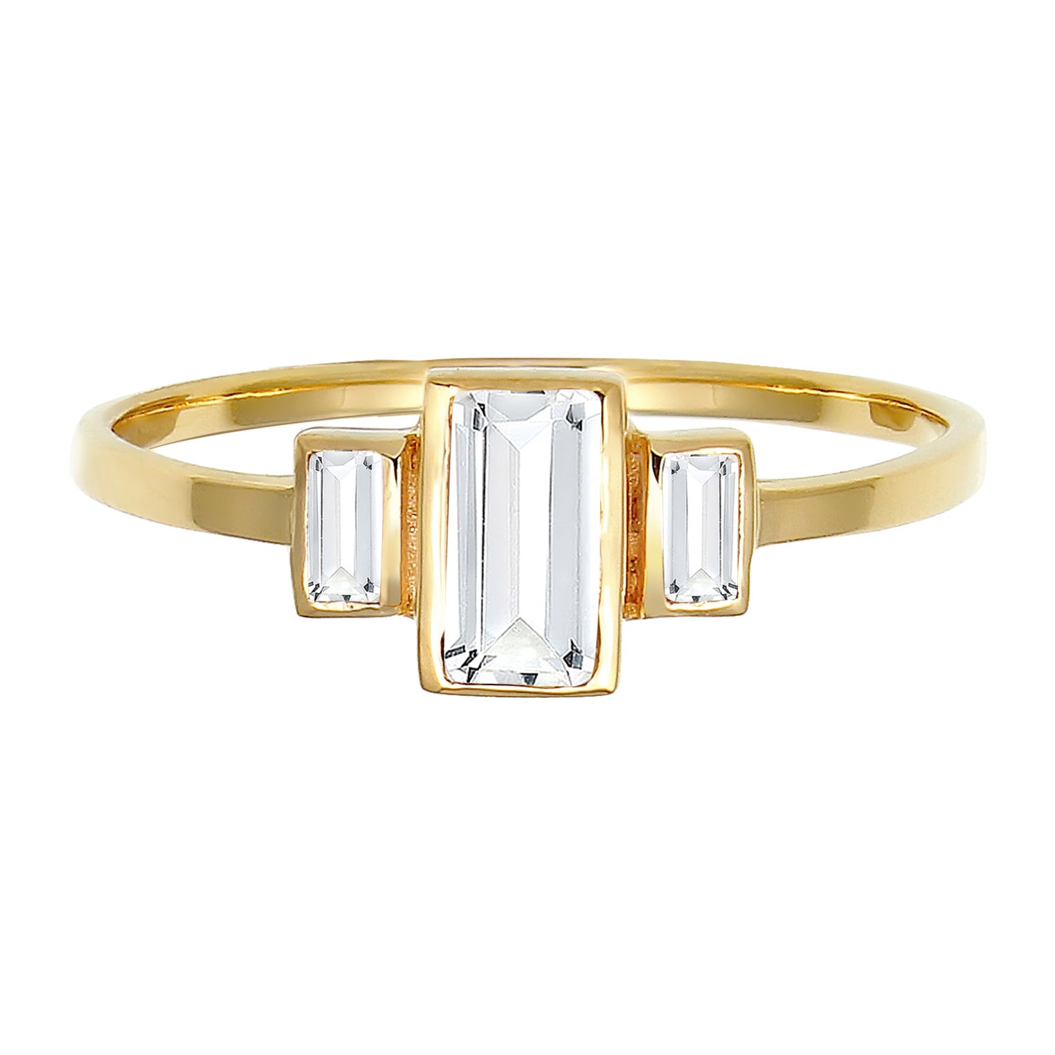 Gold - Elli PREMIUM | Verlobungsring | Topas ( Weiß ) | 375 Gelbgold