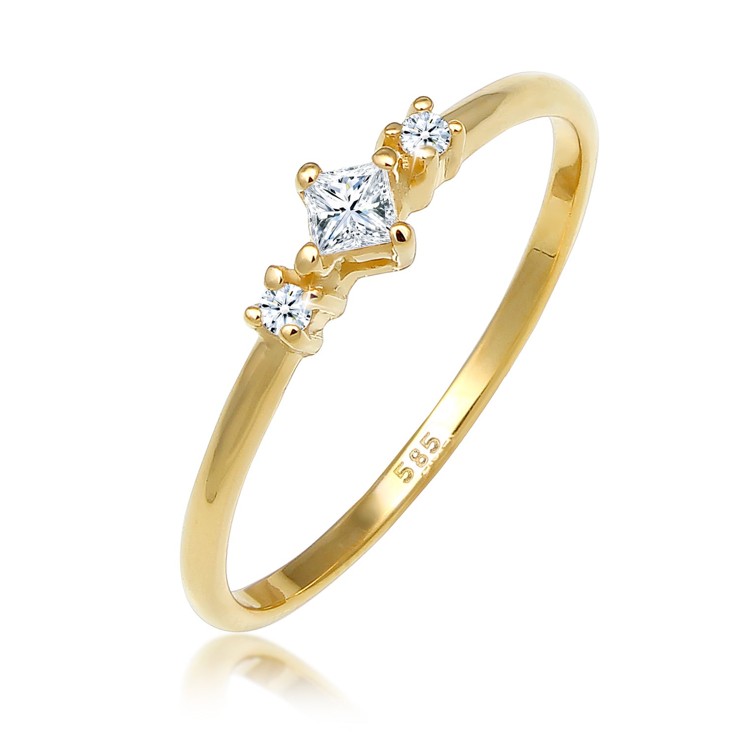 Gold - Elli DIAMONDS | Verlobungsring | Diamant ( Weiß, 0,13 ct ) | 585 Gelbgold