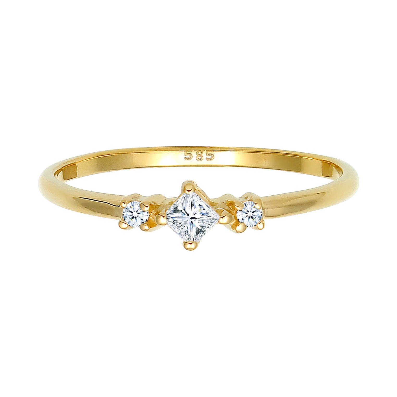 Gold - Elli DIAMONDS | Verlobungsring | Diamant ( Weiß, 0,13 ct ) | 585 Gelbgold