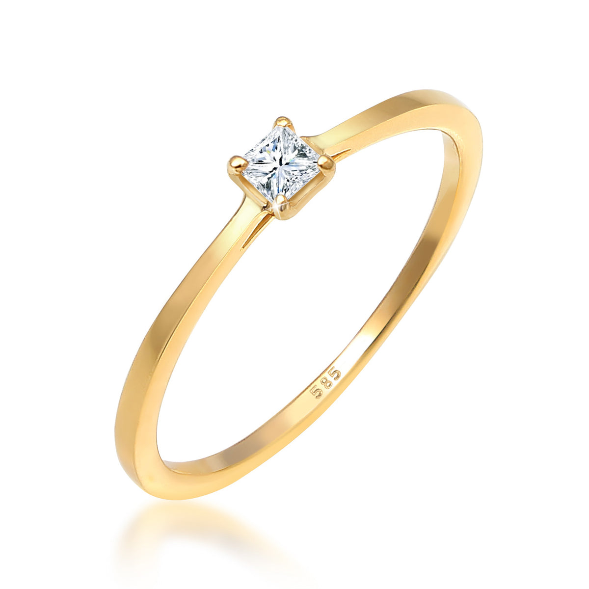 Gold - Elli DIAMONDS | Verlobungsring | Diamant ( Weiß, 0,1 ct ) | 585 Gelbgold