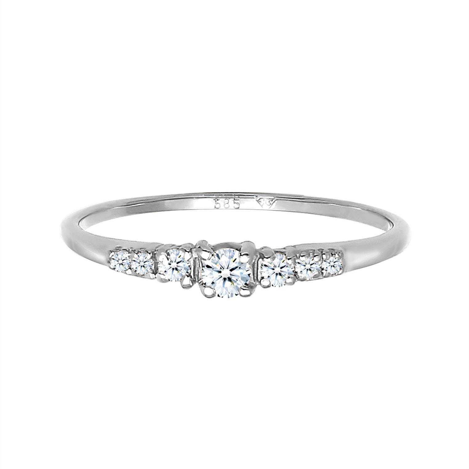 Silber - Elli DIAMONDS | Verlobungsring | Diamant ( Weiß, 0,11 ct ) | 585 Weißgold