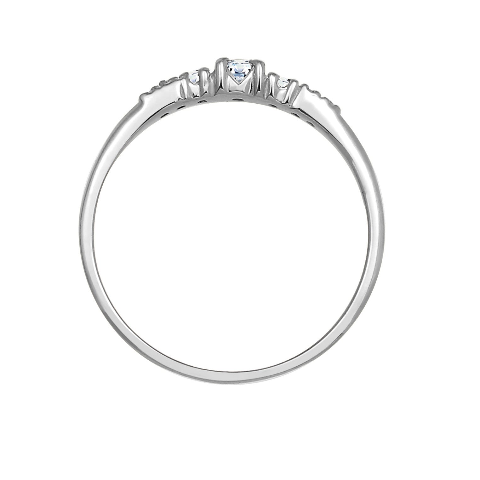 Silber - Elli DIAMONDS | Verlobungsring | Diamant ( Weiß, 0,11 ct ) | 585 Weißgold