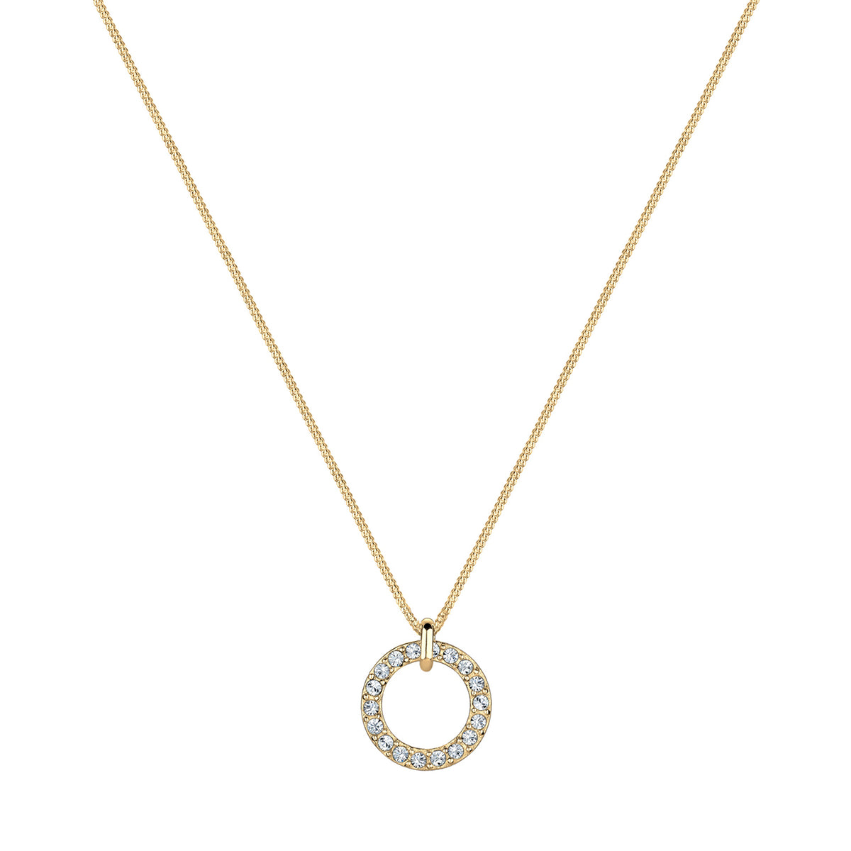 Gold - Elli | Halskette Kreis | Mit Kristallen von Swarovski® (Weiß) | 925 Sterling Silber vergoldet