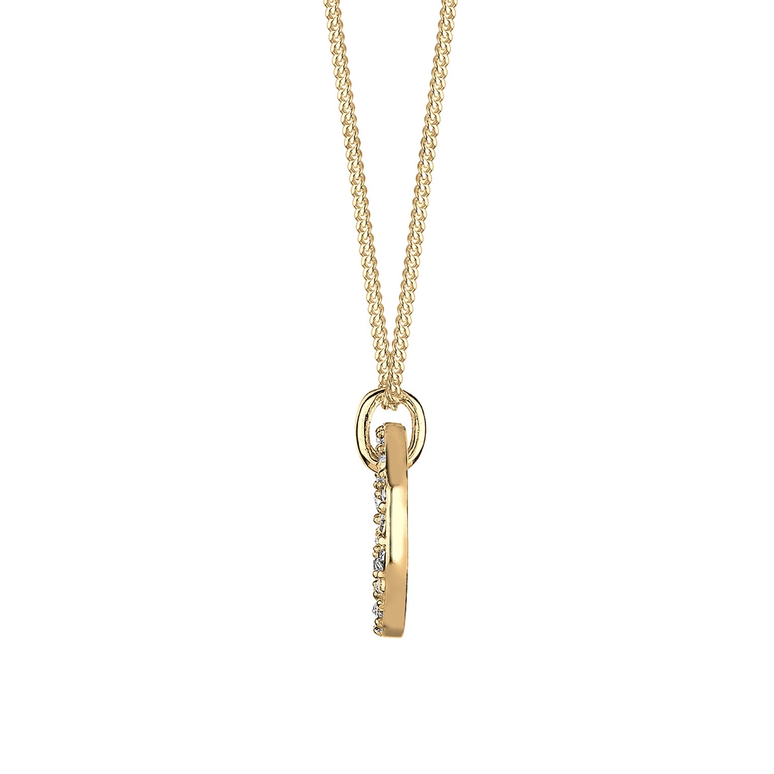 Gold - Elli | Halskette Kreis | Mit Kristallen von Swarovski® (Weiß) | 925 Sterling Silber vergoldet