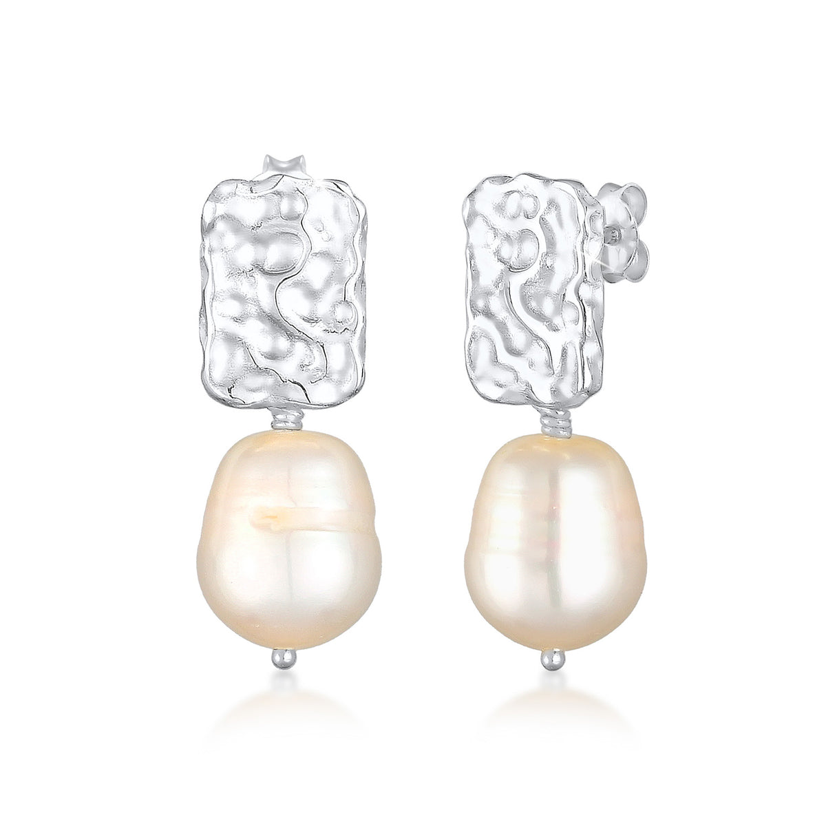 Silber - Elli PREMIUM | Ohrhänger | Süßwasserperle | 925er Sterling Silber