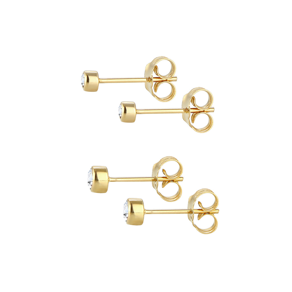 Gold - Elli PREMIUM | Ohrstecker | Topas ( Weiß ) | 375 Gelbgold