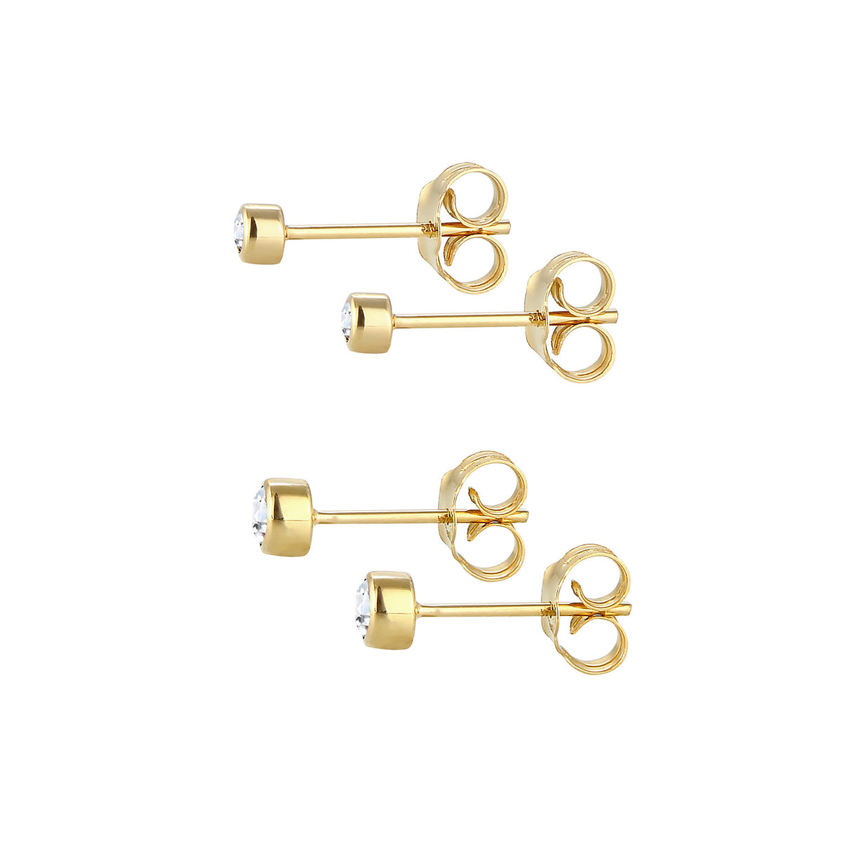 Gold - Elli PREMIUM | Ohrstecker | Topas ( Weiß ) | 375 Gelbgold