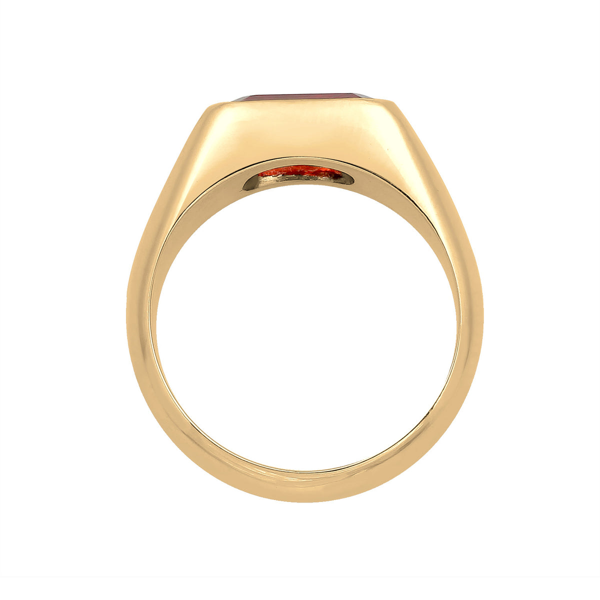 Rot - Elli PREMIUM | Siegelring mit Steinen | 925 Sterling Silber vergoldet