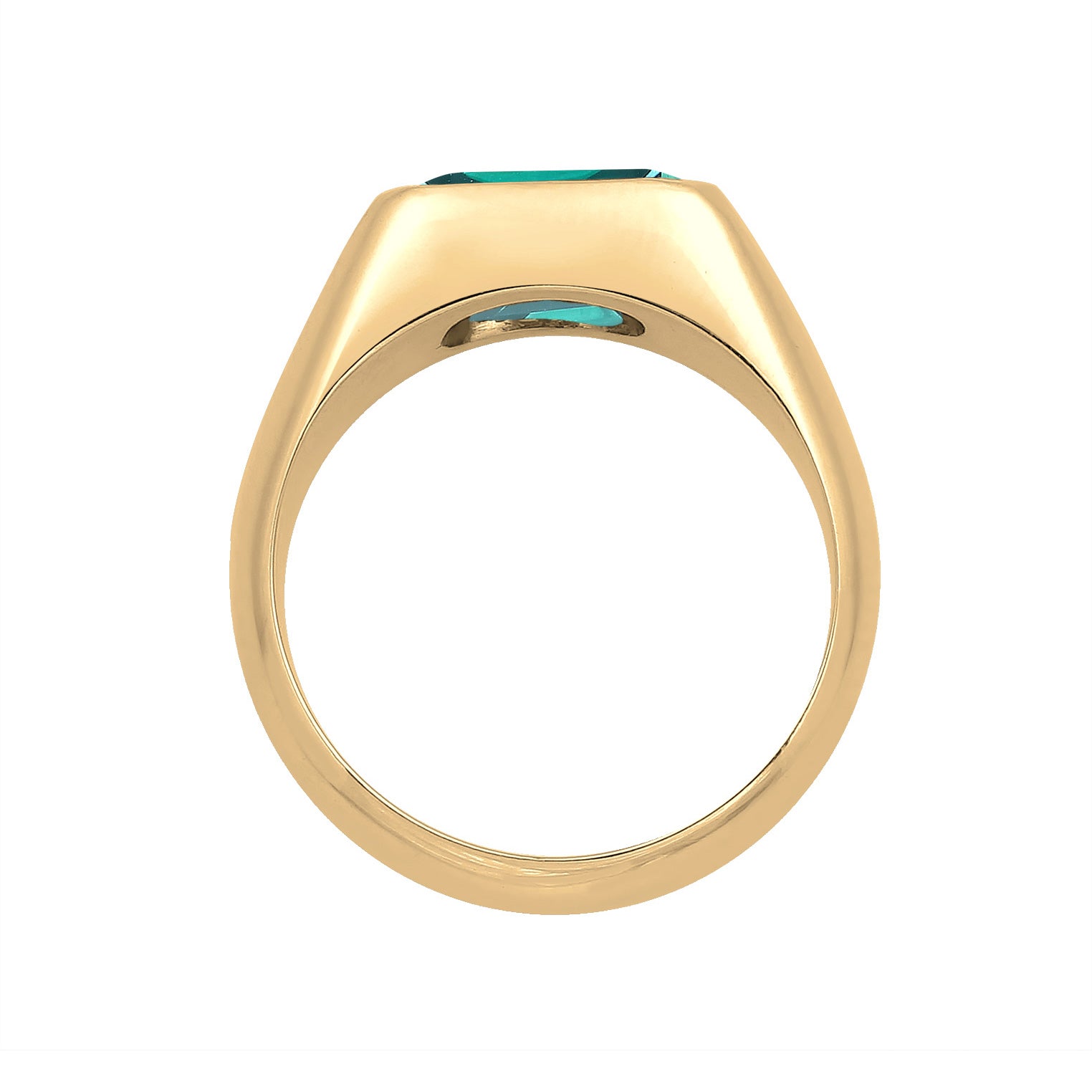 Grün - Elli PREMIUM | Siegelring mit Steinen | 925 Sterling Silber vergoldet