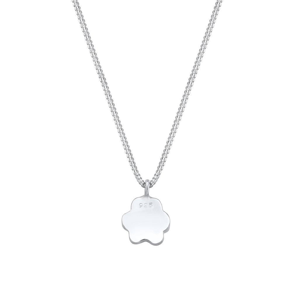 Silber - Elli | Halskette Pfote | Mit Kristallen von Swarovski® (Rosa) | 925er Sterling Silber