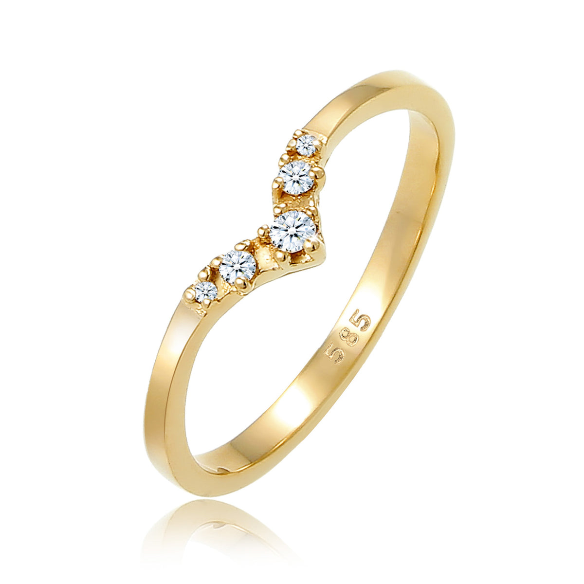 Gold - Elli DIAMONDS | Verlobungsring | Diamant ( Weiß, 0,07 ct ) | 585 Gelbgold