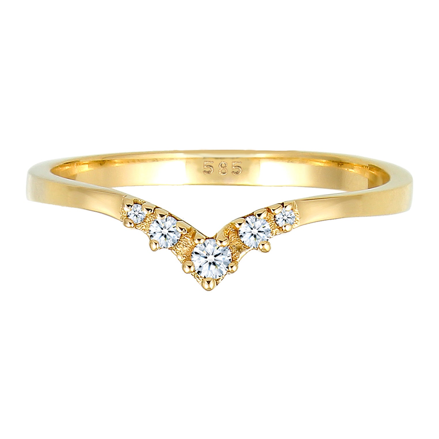 Gold - Elli DIAMONDS | Verlobungsring | Diamant ( Weiß, 0,07 ct ) | 585 Gelbgold