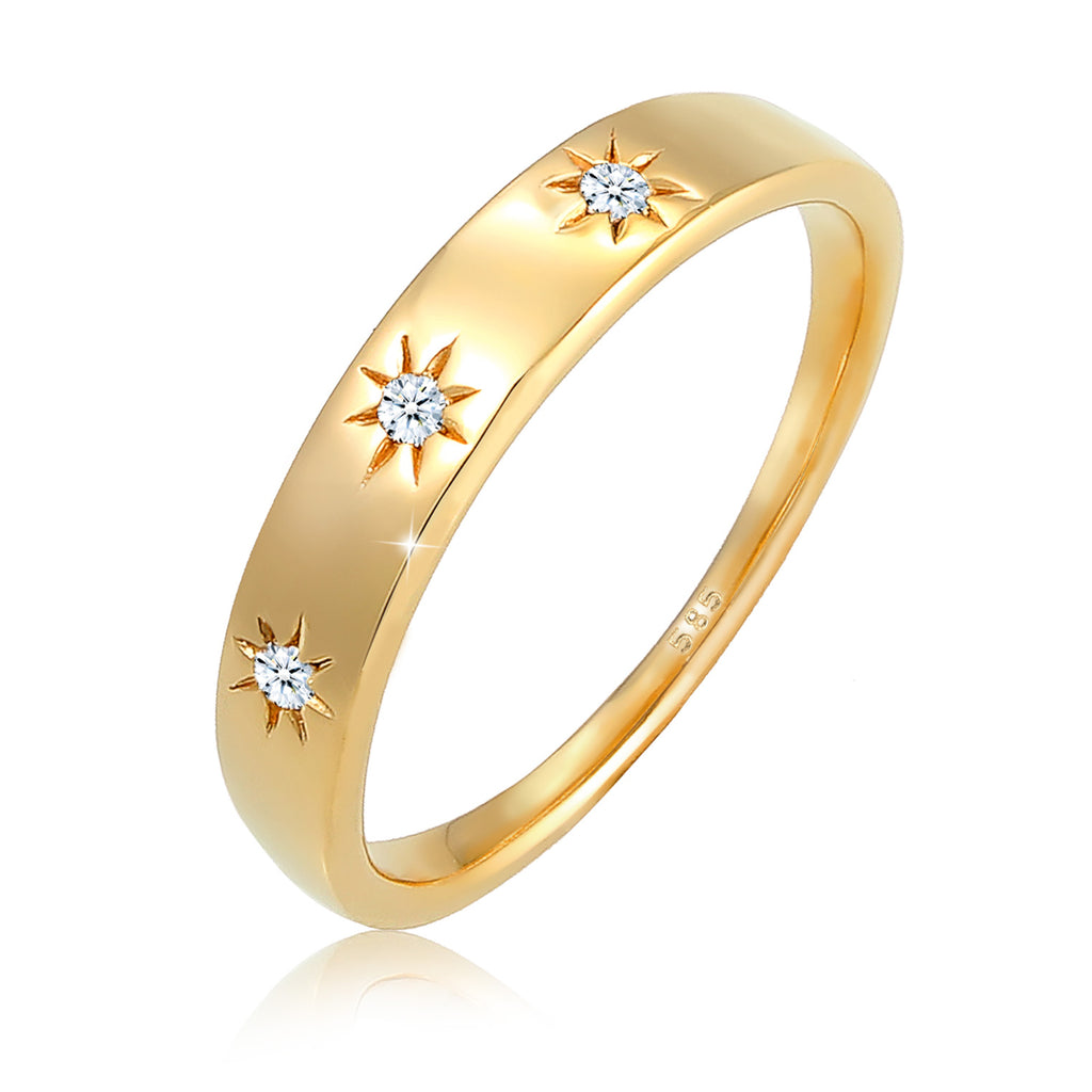 Gold - Elli DIAMONDS | Verlobungsring | Diamant ( Weiß, 0,045 ct ) | 585 Gelbgold