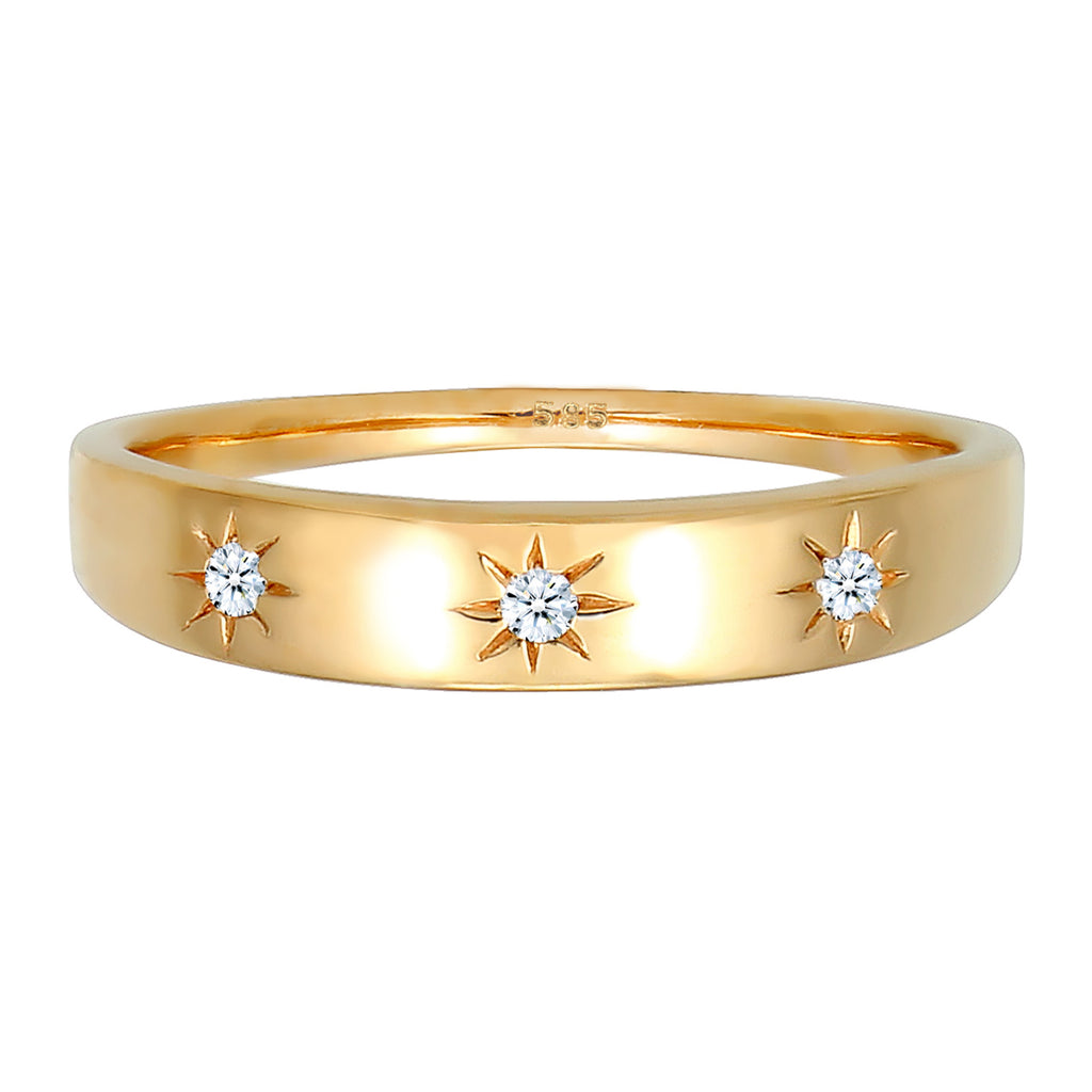 Gold - Elli DIAMONDS | Verlobungsring | Diamant ( Weiß, 0,045 ct ) | 585 Gelbgold