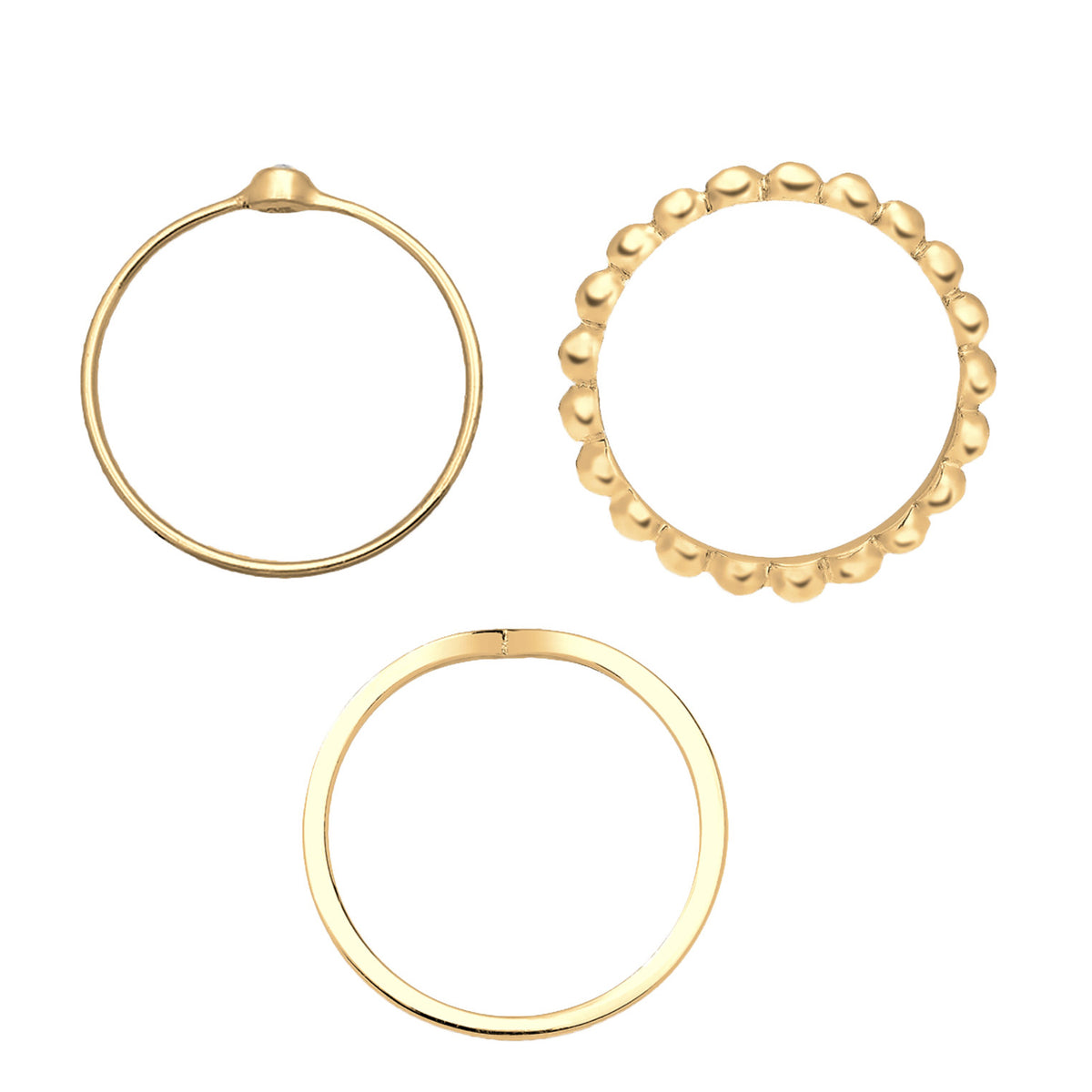 Gold - Elli | Solitär-Ring | Mit Kristallen von Swarovski® (Weiß) | 925 Sterling Silber vergoldet