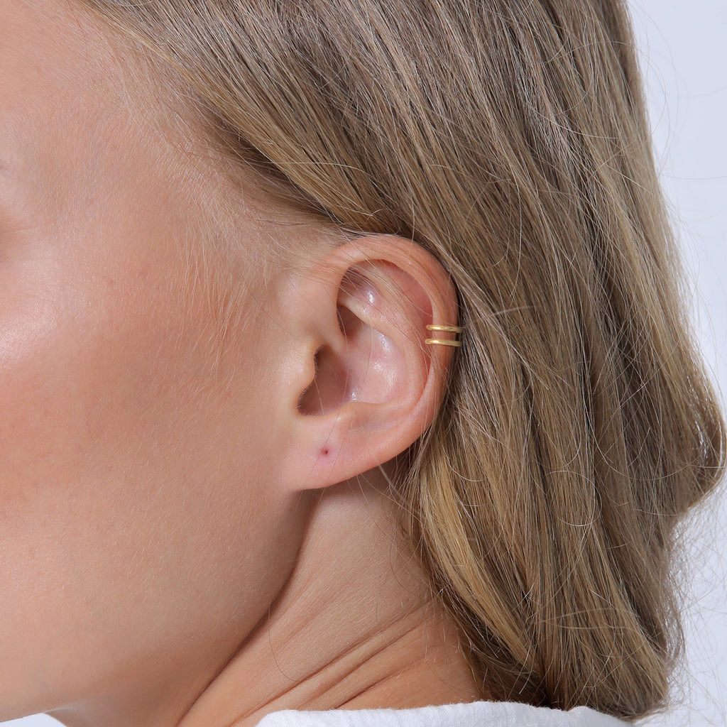 Gold - Elli | Single Earcuff | 925 Sterling Silber vergoldet