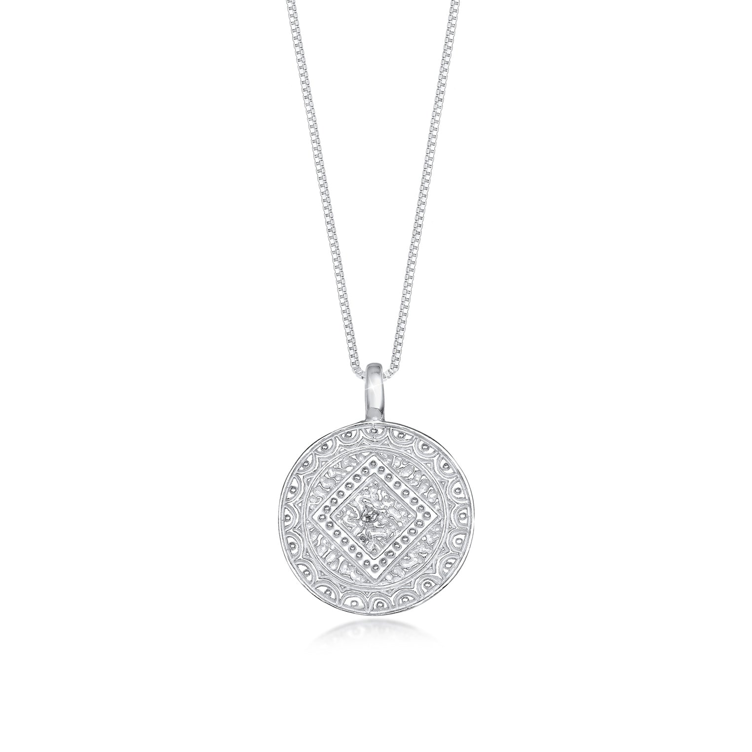 Silber - Elli | Lange Venezianer-Halskette Ornament | 925er Sterling Silber
