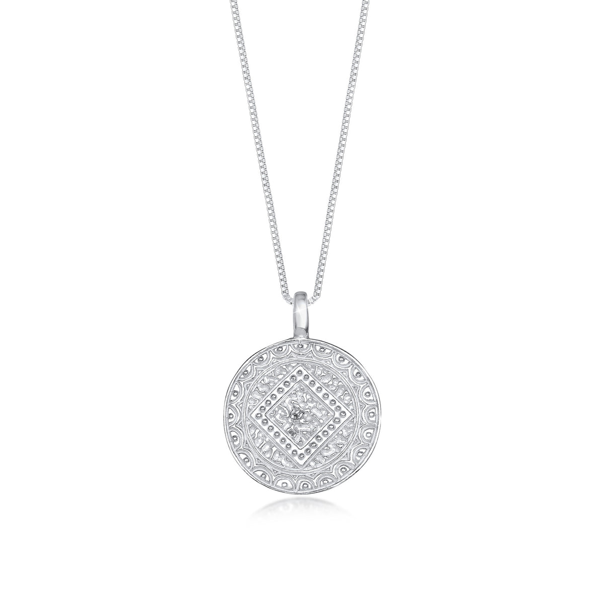 Silber - Elli | Lange Venezianer-Halskette Ornament | 925er Sterling Silber