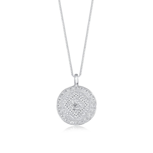 Silber - Elli | Lange Venezianer-Halskette Ornament | 925er Sterling Silber