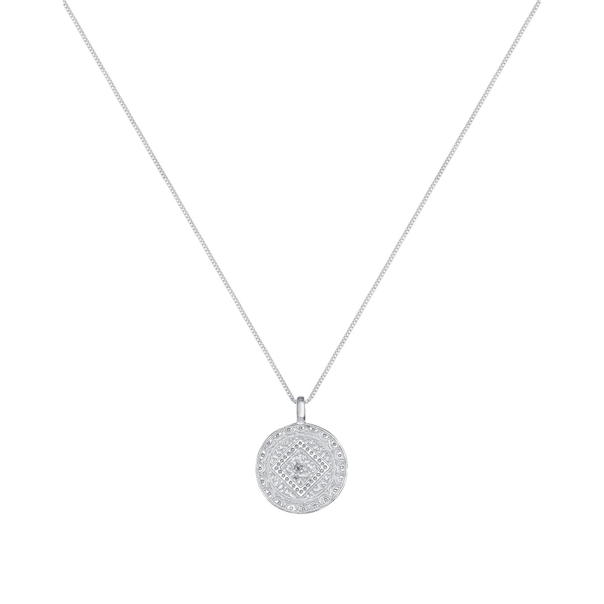 Silber - Elli | Lange Venezianer-Halskette Ornament | 925er Sterling Silber