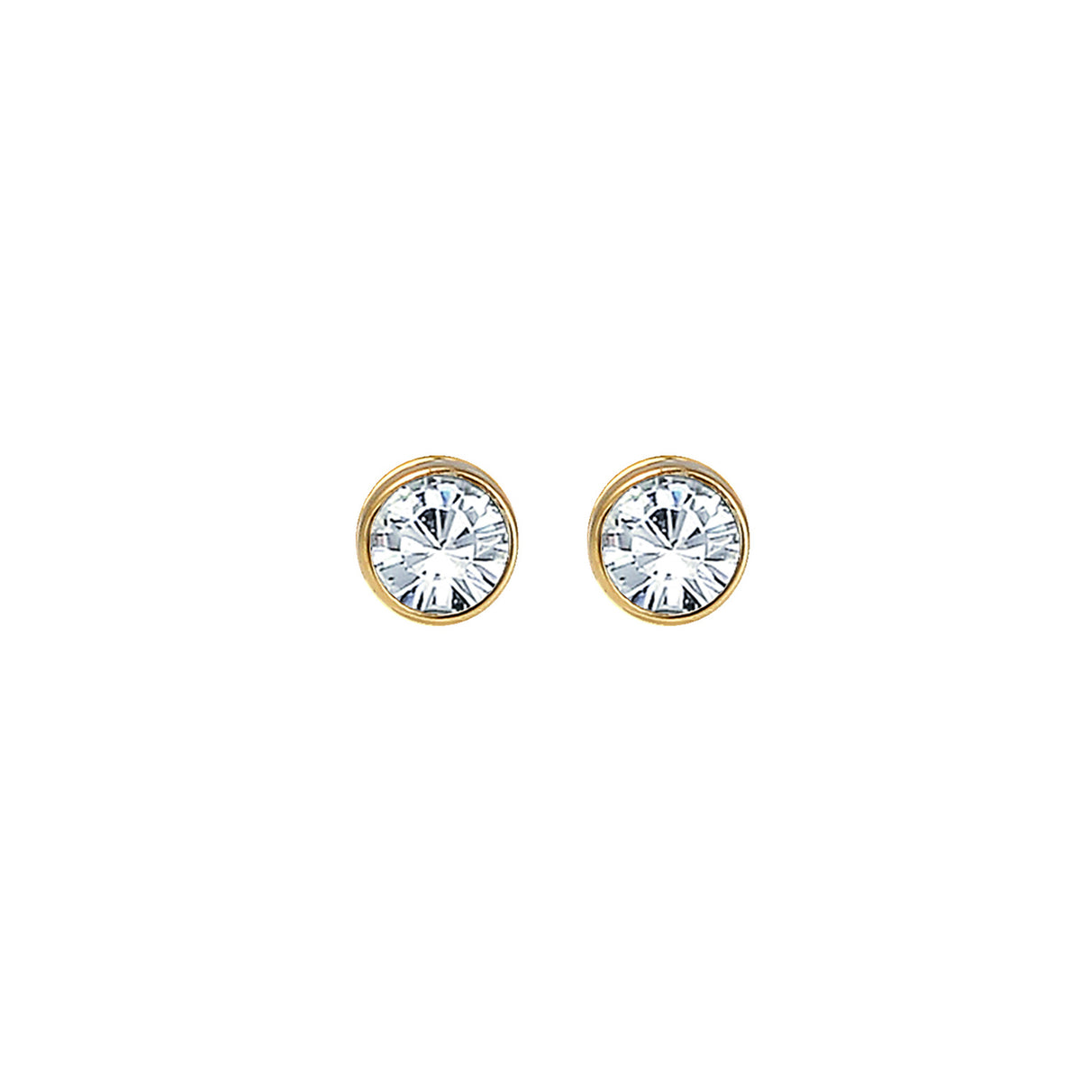 Gold - Elli | Ohrstecker | Mit Kristallen von Swarovski® (Weiß) | 925 Sterling Silber vergoldet