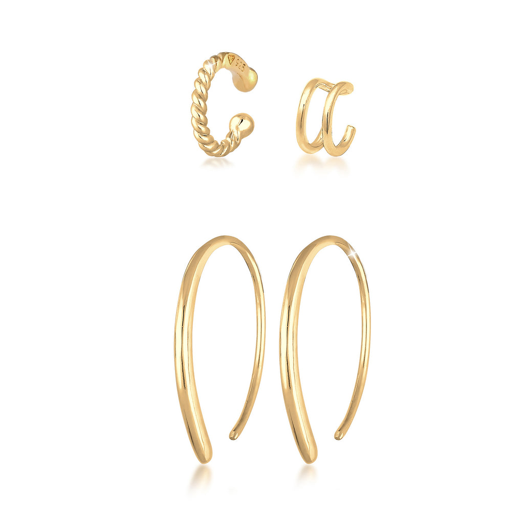 Gold - Elli | Ohrringset | 925 Sterling Silber vergoldet