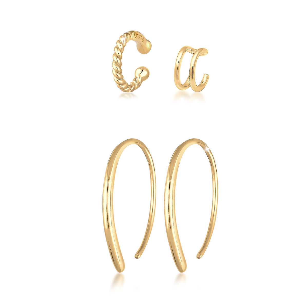 Gold - Elli | Ohrringset | 925 Sterling Silber vergoldet