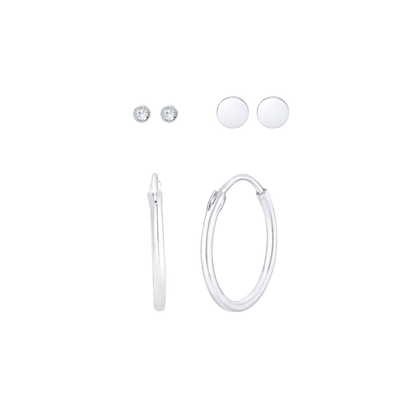 Silber - Elli | Ohrringset | Mit Kristallen von Swarovski® (Weiß) | 925er Sterling Silber