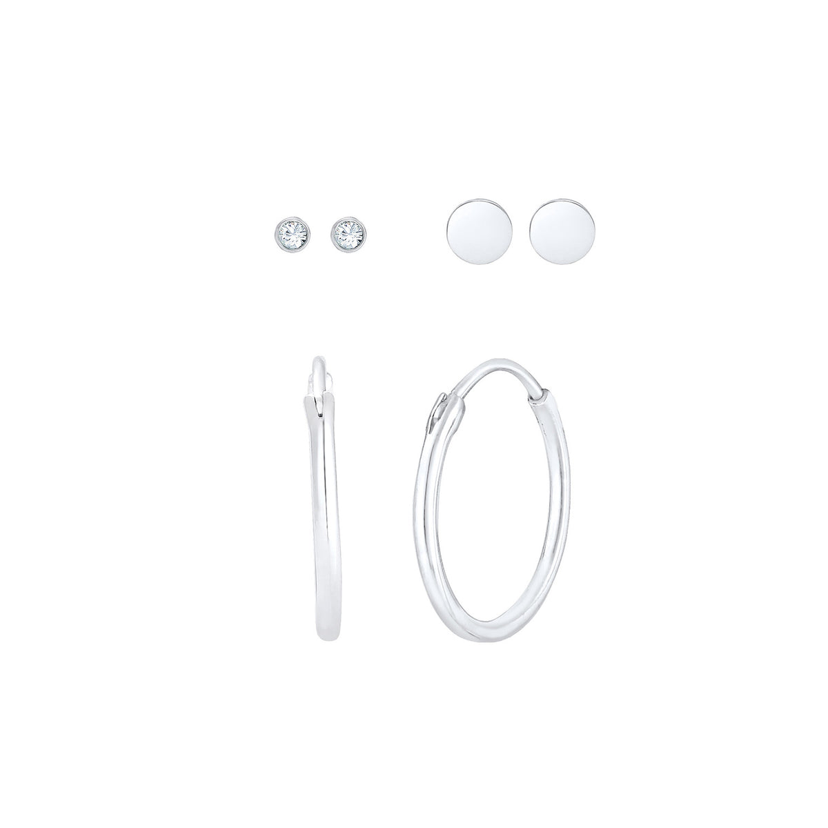 Silber - Elli | Ohrringset | Mit Kristallen von Swarovski® (Weiß) | 925er Sterling Silber