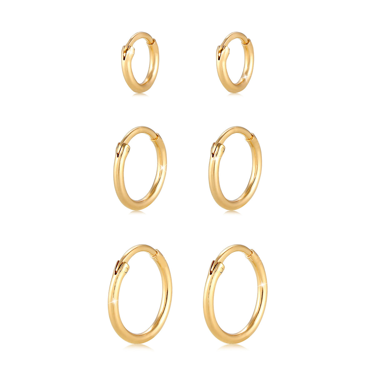 Gold - Elli | Ohrringset | 925 Sterling Silber vergoldet