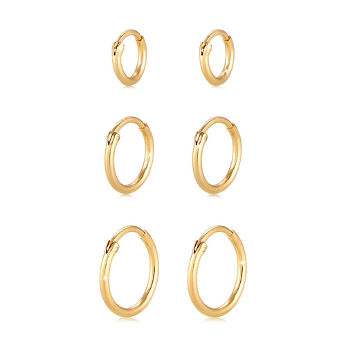 Gold - Elli | Ohrringset | 925 Sterling Silber vergoldet