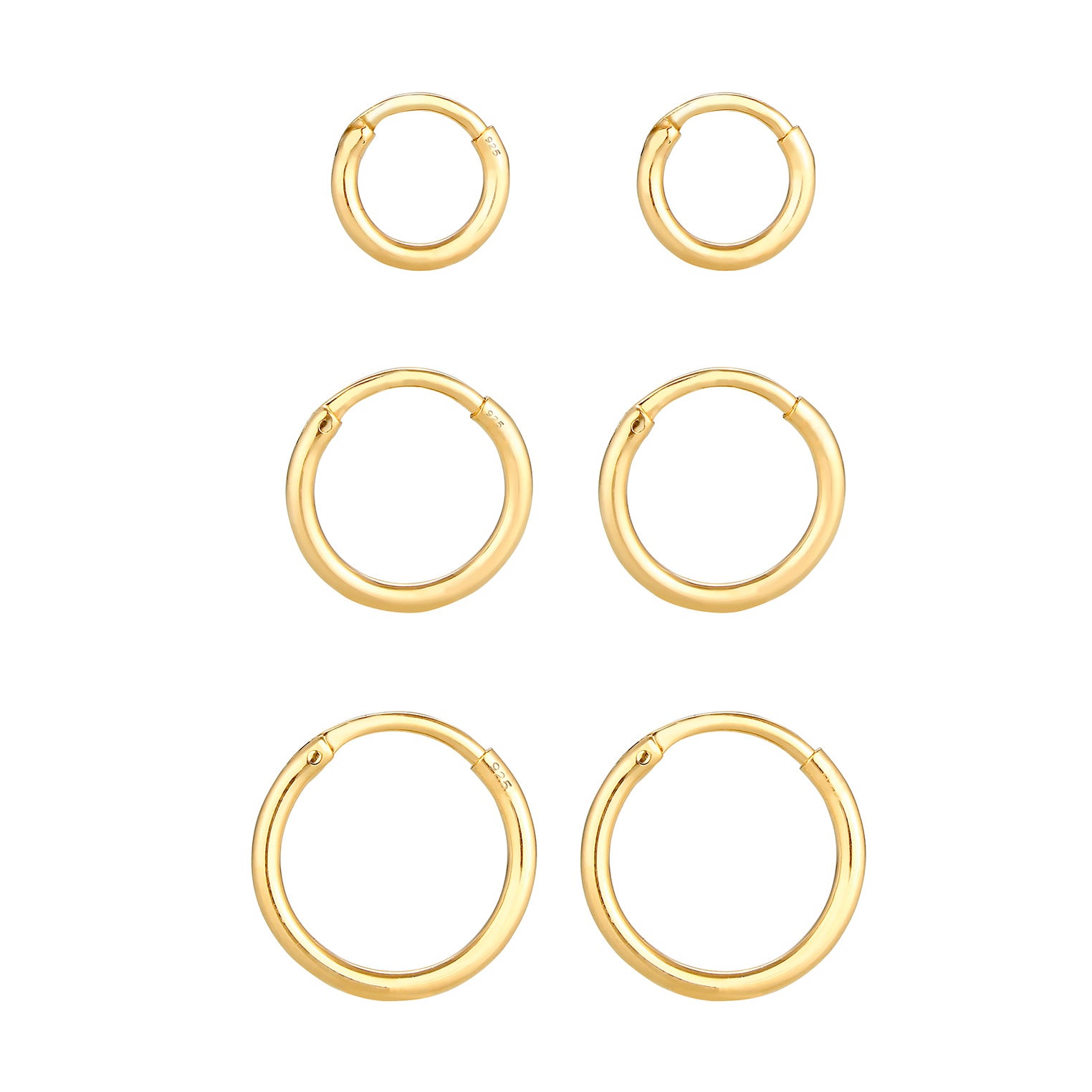 Gold - Elli | Ohrringset | 925 Sterling Silber vergoldet