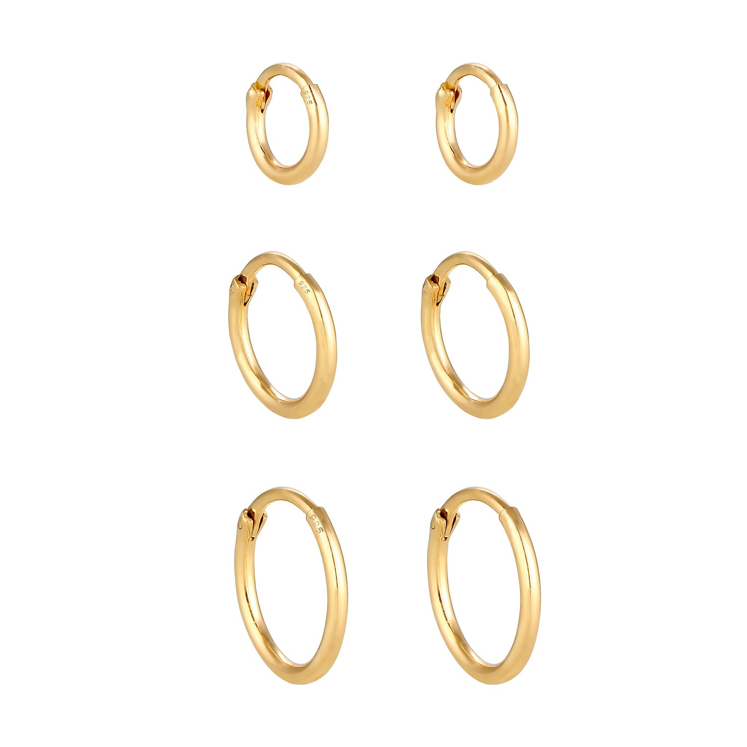 Gold - Elli | Ohrringset | 925 Sterling Silber vergoldet