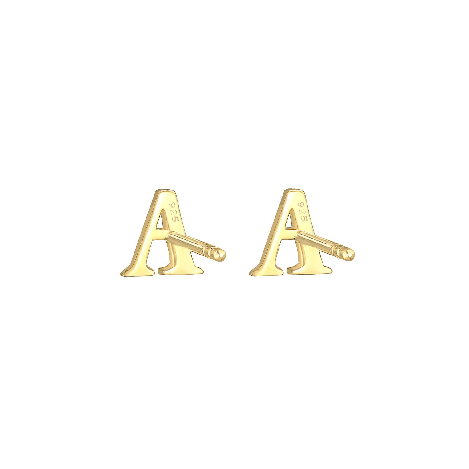 Gold - Elli | Ohrstecker Buchstabe | 925 Sterling Silber vergoldet