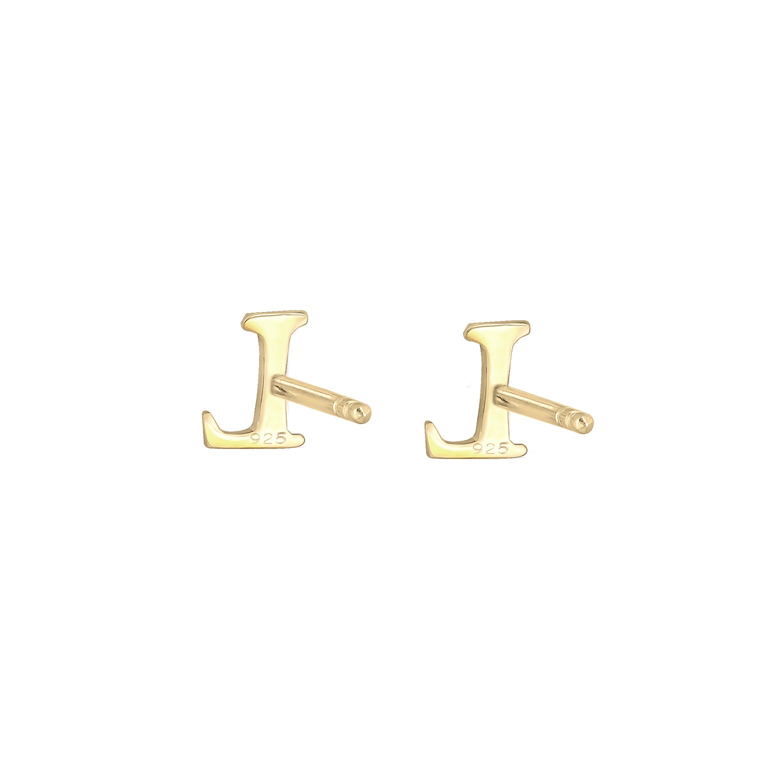 Gold - Elli | Ohrstecker Buchstabe | 925 Sterling Silber vergoldet