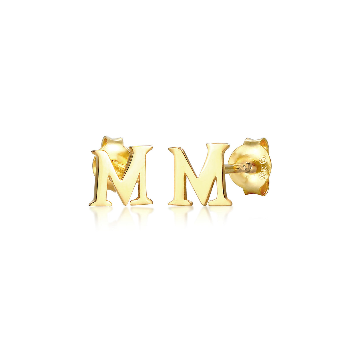 Gold - Elli | Ohrstecker Buchstabe | 925 Sterling Silber vergoldet