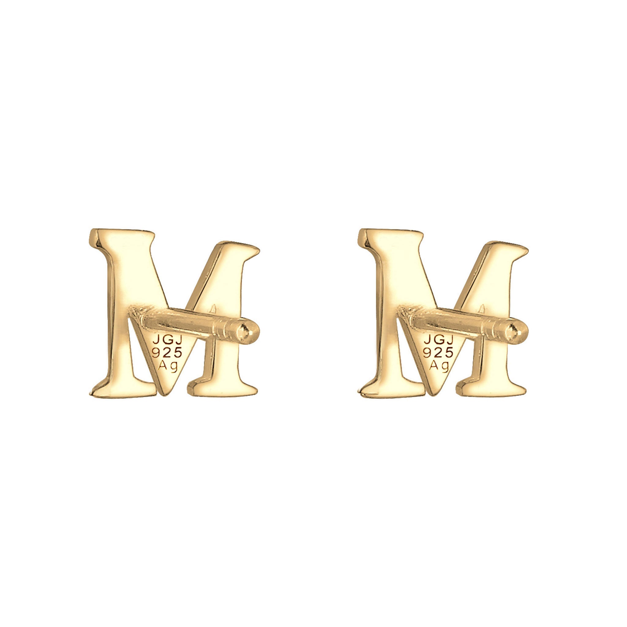 Gold - Elli | Ohrstecker Buchstabe | 925 Sterling Silber vergoldet